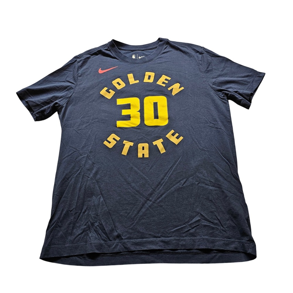 Golden State Warriors Nike T-Shirt Mens L Navy NBA Basketball Curry 30